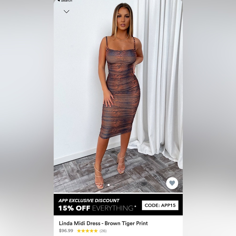That's So Fetch Linda Midi Dress - Brown Tiger Print